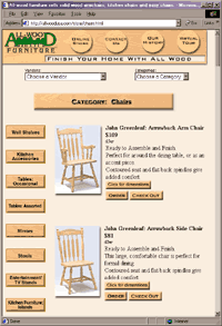 All-Wood Furniture's online store