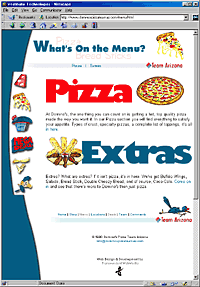 Dominos Pizza Team AZ Secondary Page